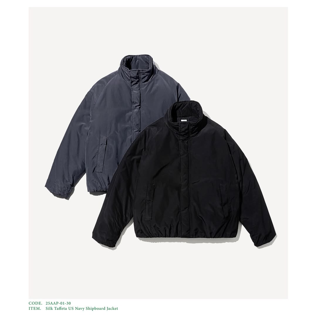 A.PRESSE 25AW Silk Taffeta US Navy Shipboard Jacket